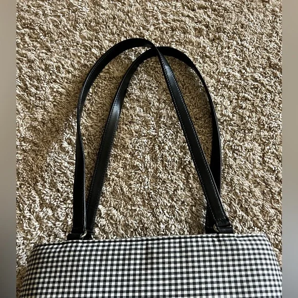 Talbots Black and White Checkered shoulder Bag VTG Gingham Shoulder Bag - Picture 4 of 9